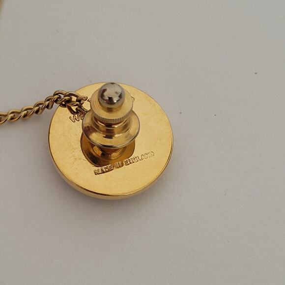 Wedgwood Jasperwear Cufflinks Pin Clip Set Gold Black Tone Horse England Round - Picture 5 of 10